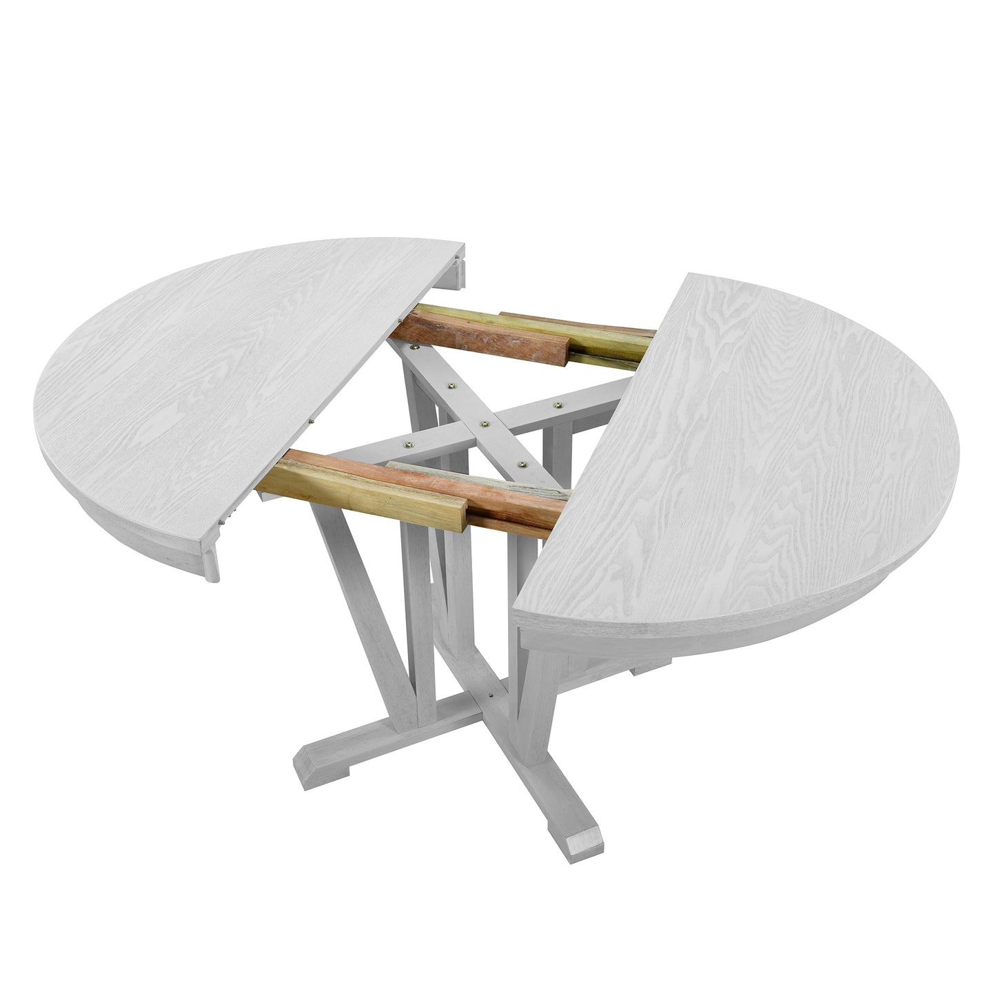 Harper Rustic 5-Piece Extendable Dining Table Set, Light Gray