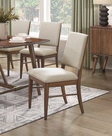 Lillian Mid-Century Modern Side Chairs Set of 2 , Mixed Brown