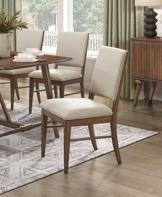 Lillian Mid-Century Modern Side Chairs Set of 2 , Mixed Brown
