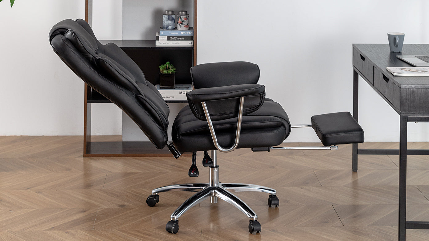 Marg Big & Tall PU Leather Executive Office Chair, Black