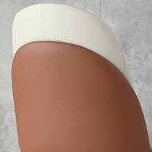 Ambria Modern PU Leather Side Chairs in Beige & Brown with Golden Legs