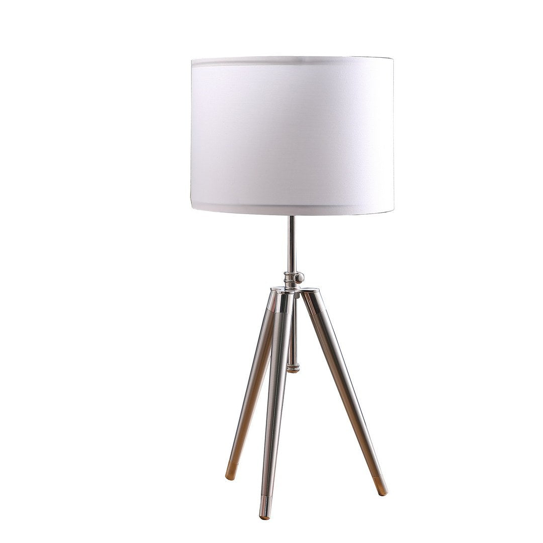 California Home - 34.25' - 29.25' In Mid-Century Adjustable Tripod Chrome/Silver Metal Table Lamp