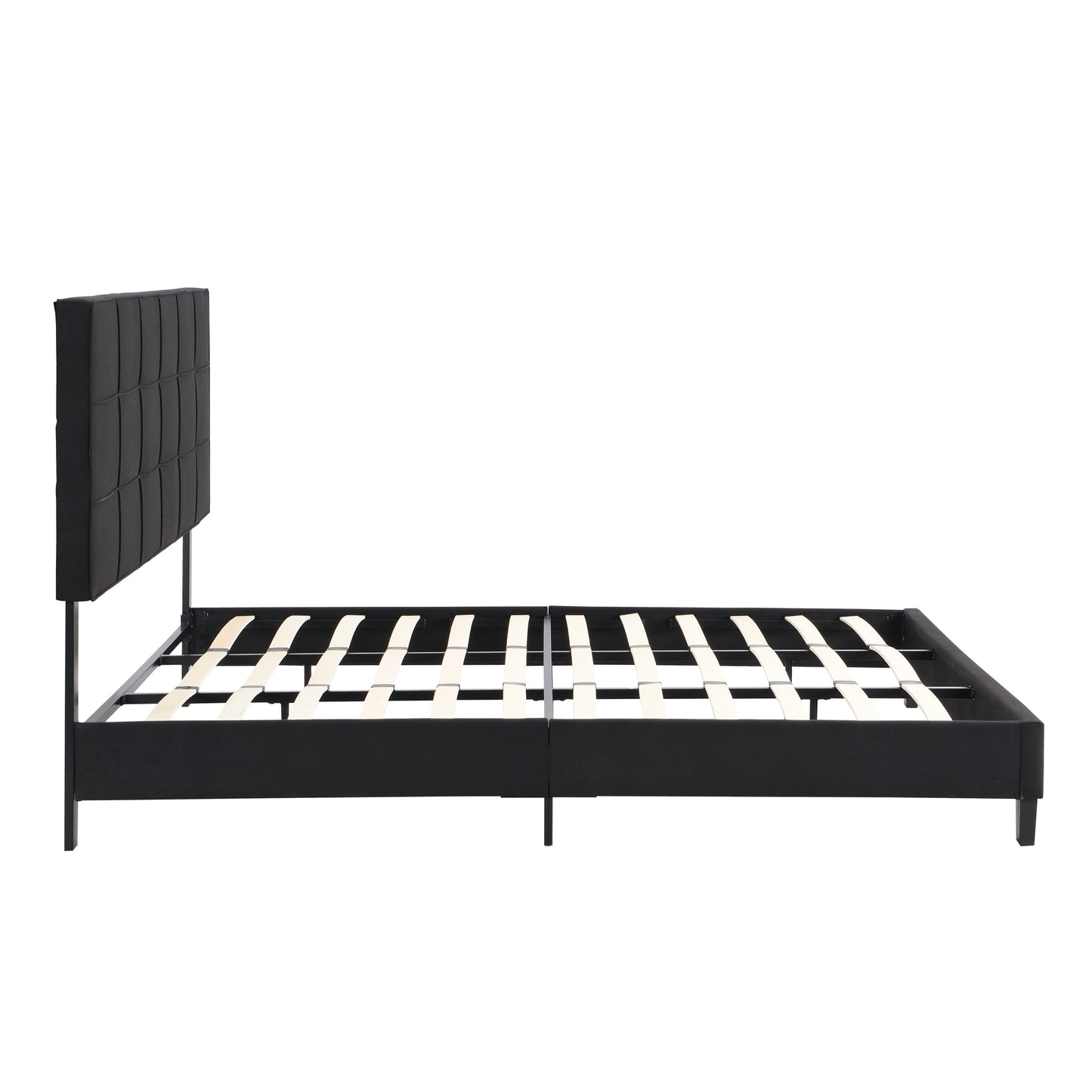 Marigold Modern Linen King Size Platform, Black