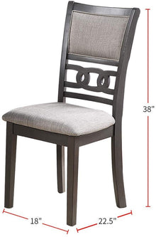 Anderson Transitional Dining Side Chairs in Gray with Linen Seat (Set of 2)