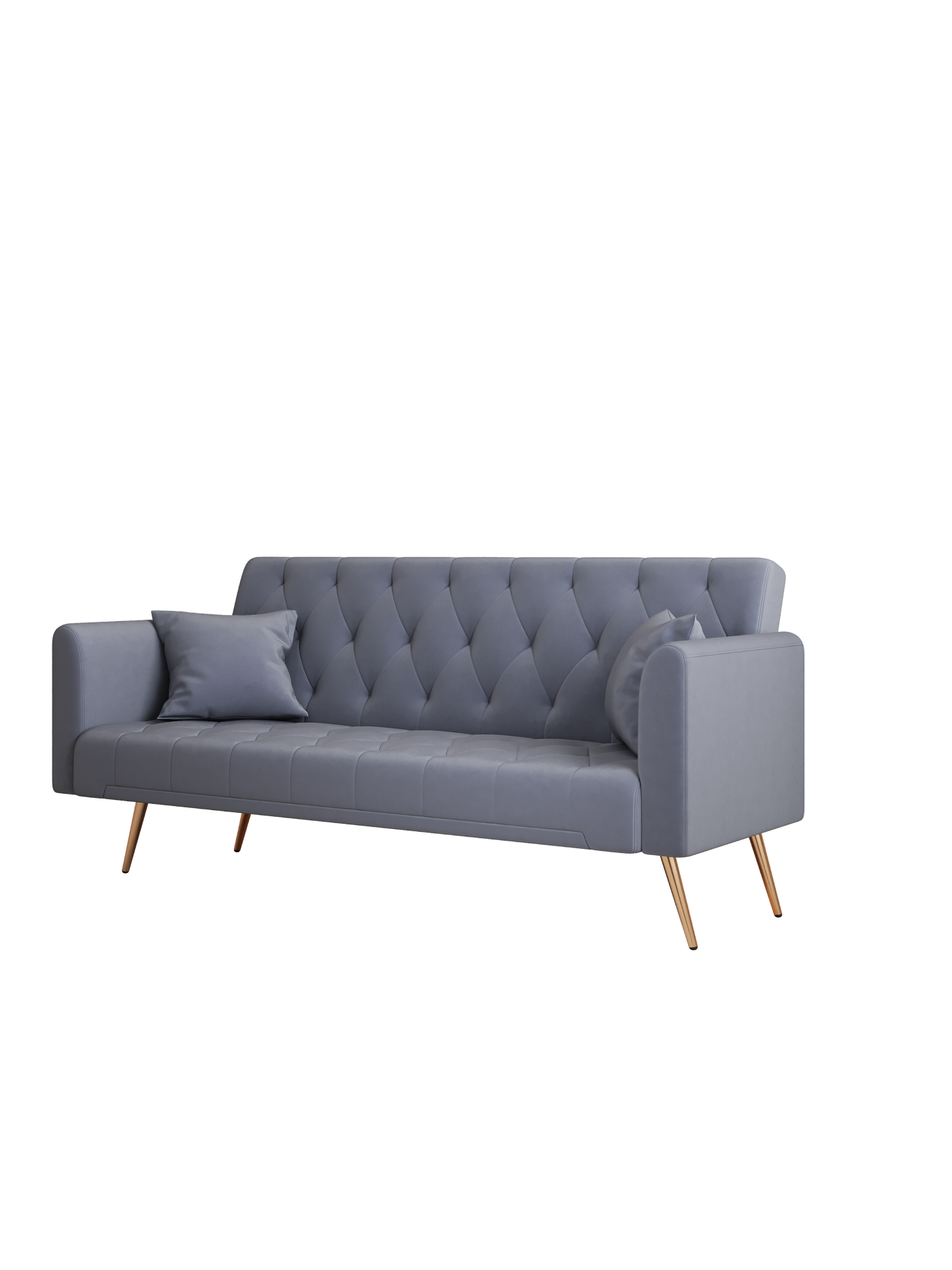 Abigail Mid-Century Modern Velvet Sofa Bed - Gray