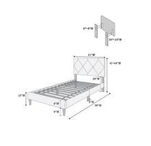 Olivia Twin Platform Bed w Adjustable Headboard, Blue