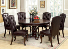 Roland Traditional Padded Leatherette Side Chair, Brown Cherry