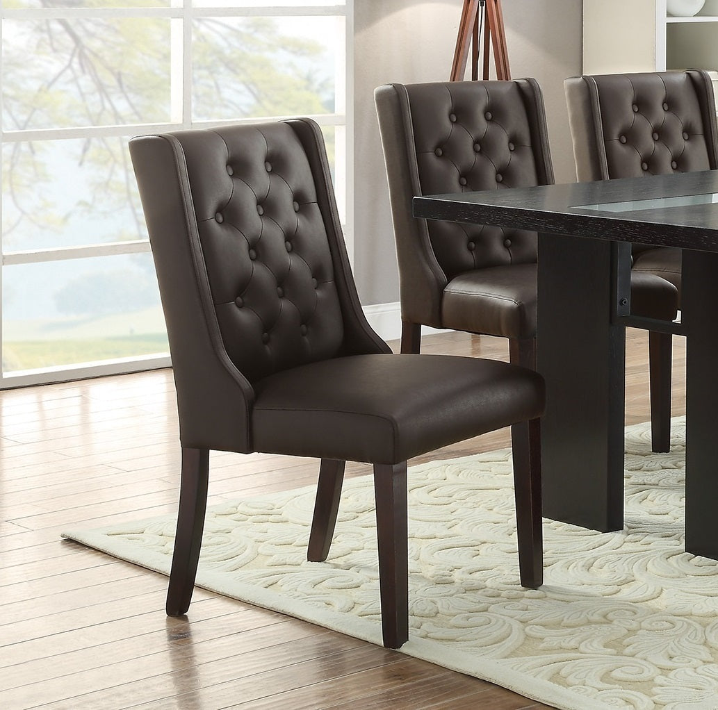 Tandy Modern Tufted Dining Side Chairs (Set of 2) Espresso