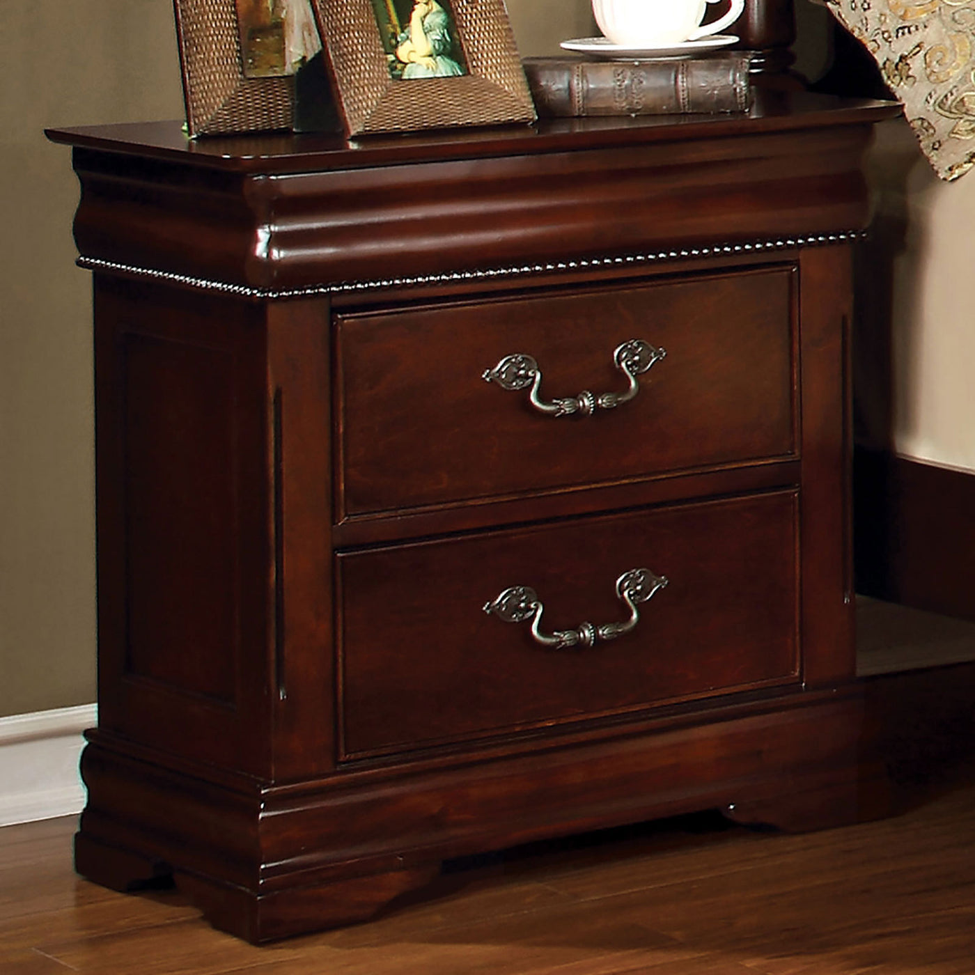 Brooks Traditional Solid Wood Nightstand in Cherry