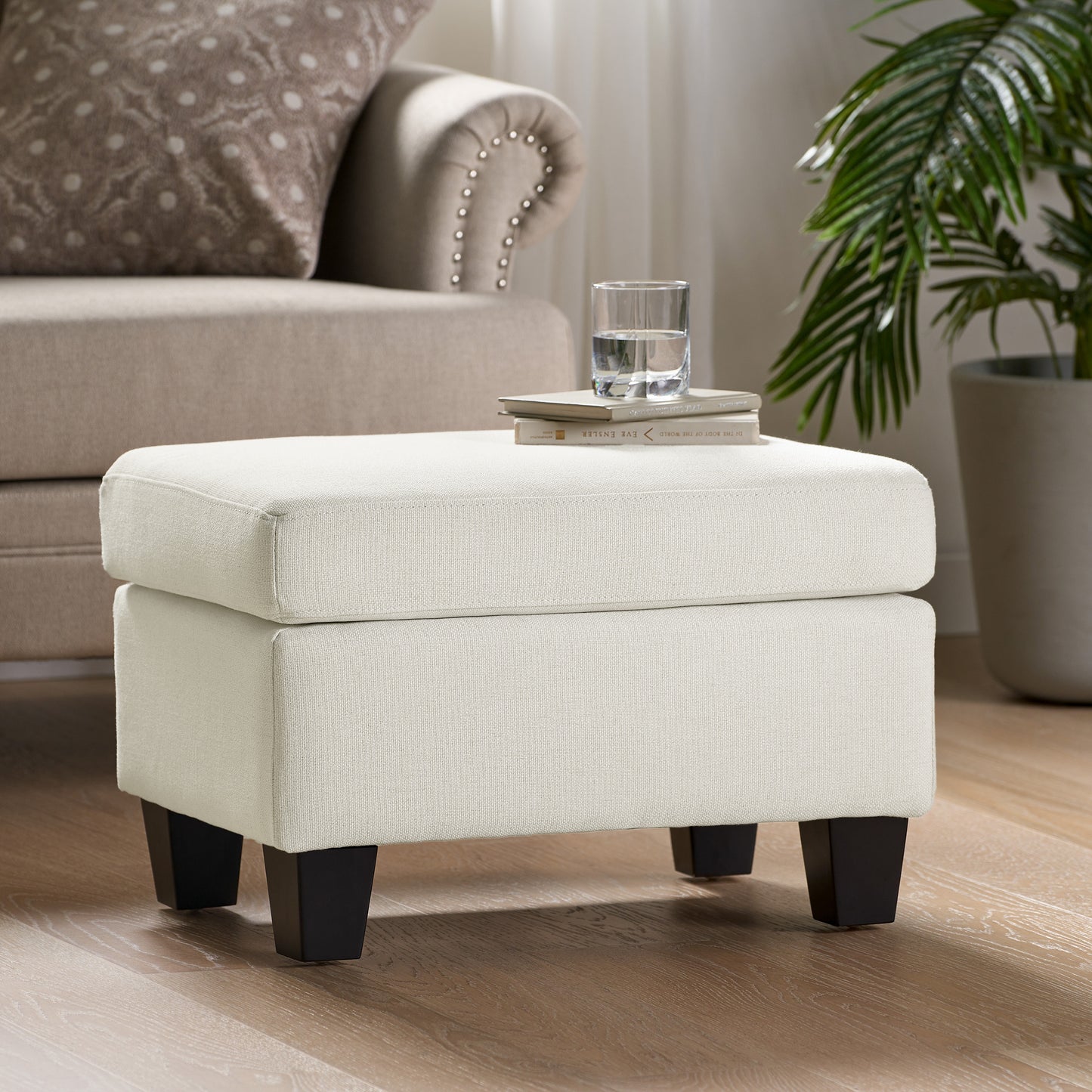 Springfield Upholstered Ottoman, Beige