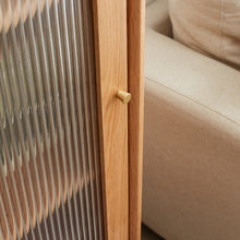 Philip Solid Oak Glass Door Cabinet with 2 Shelves - Natural
