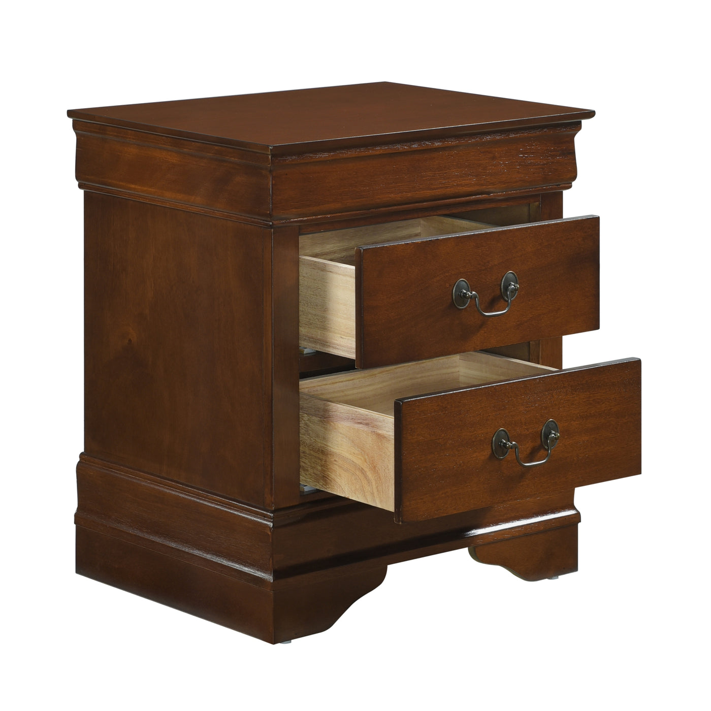 Brooks Classic Louis Philippe Style Brown Cherry Finish Nightstand