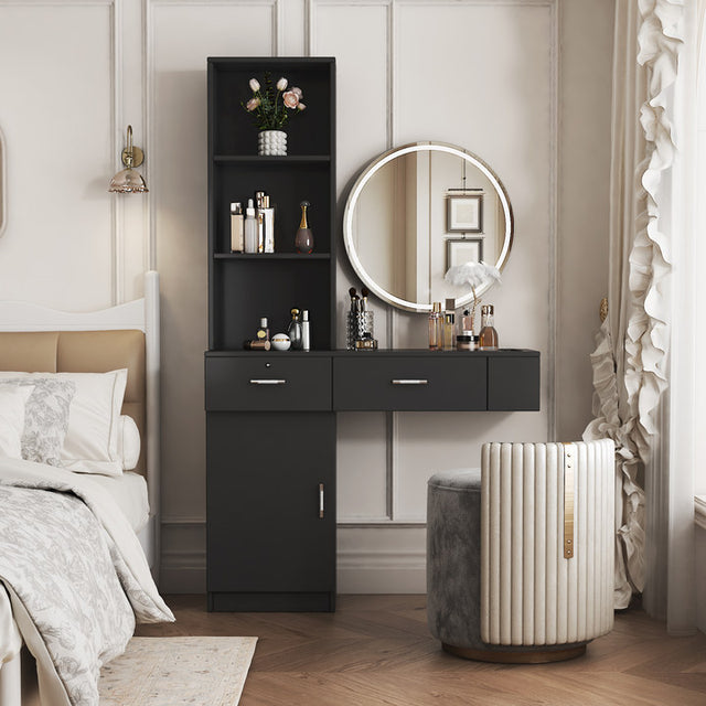 Melody Modern Multi-Layer Vanity, Black