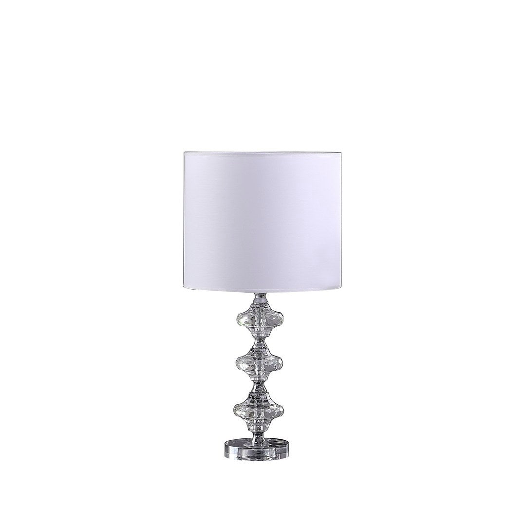 California Home - 22.25' Geometric Prism Solid Crystal Table Lamp in Chrome Silver