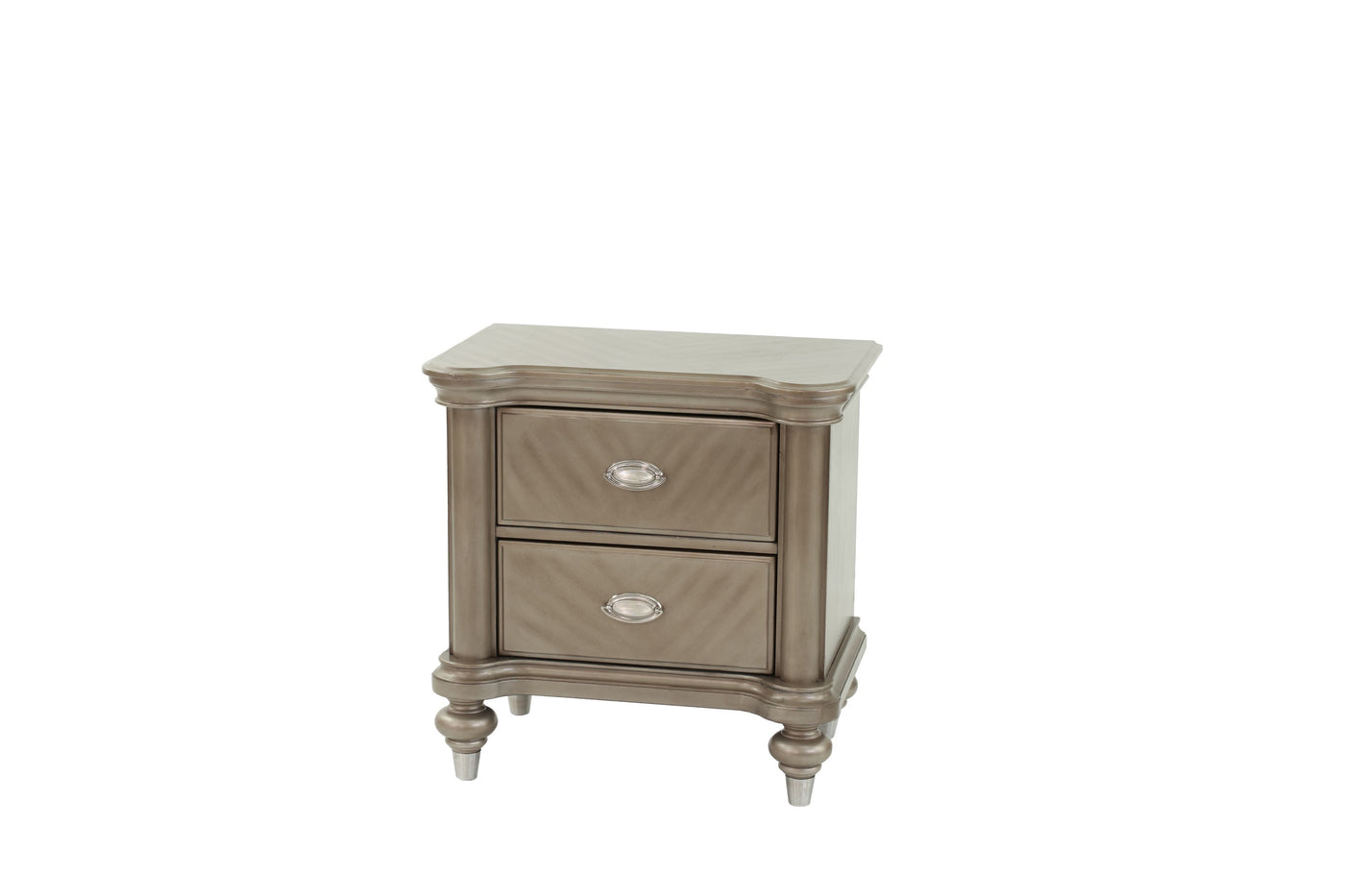 Ava Antique Silver / Champagne Finish Nightstand