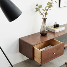 Winslow 79” Walnut Oak & Glass Modern TV Stand