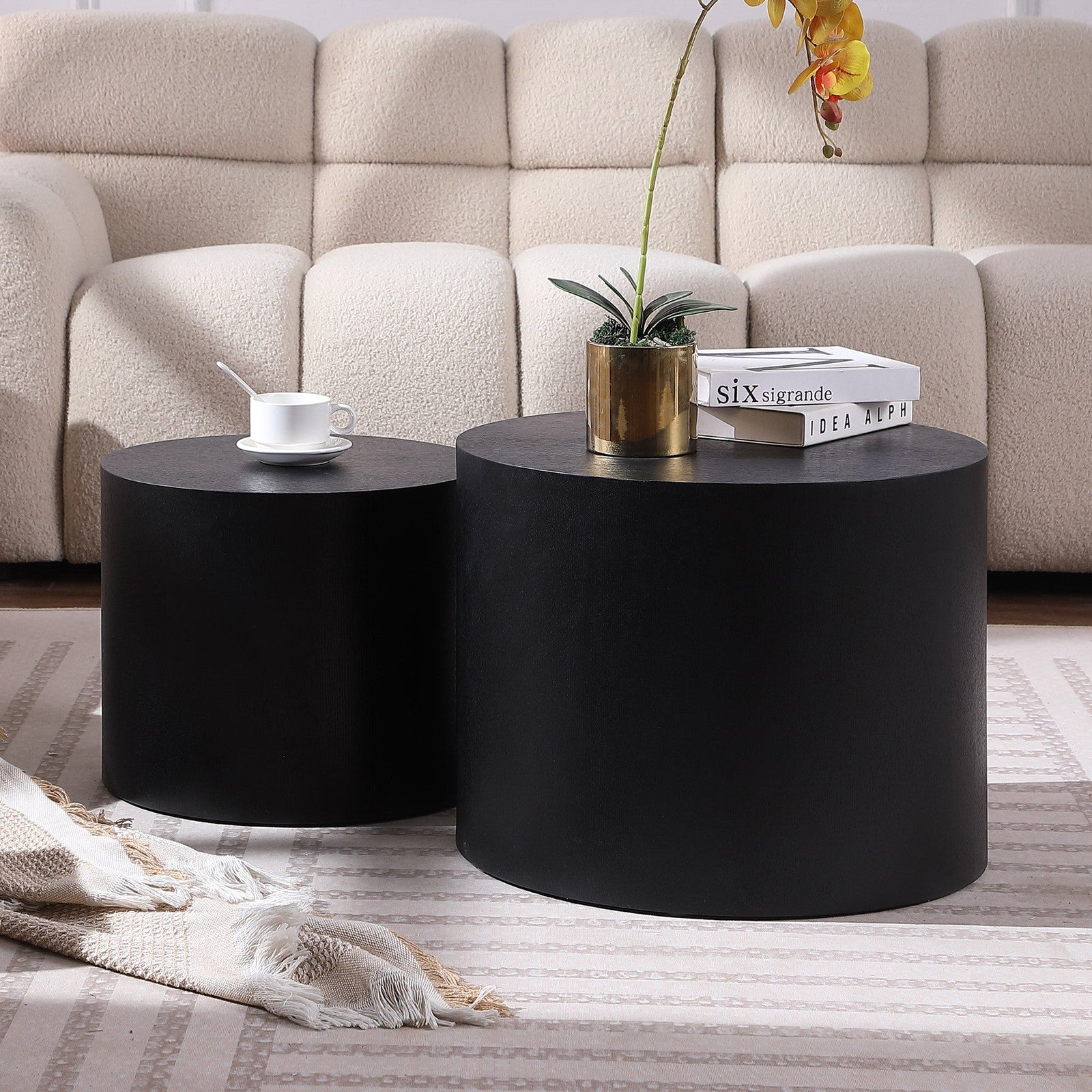 Uliana 2PC Coffee Table Set, Black
