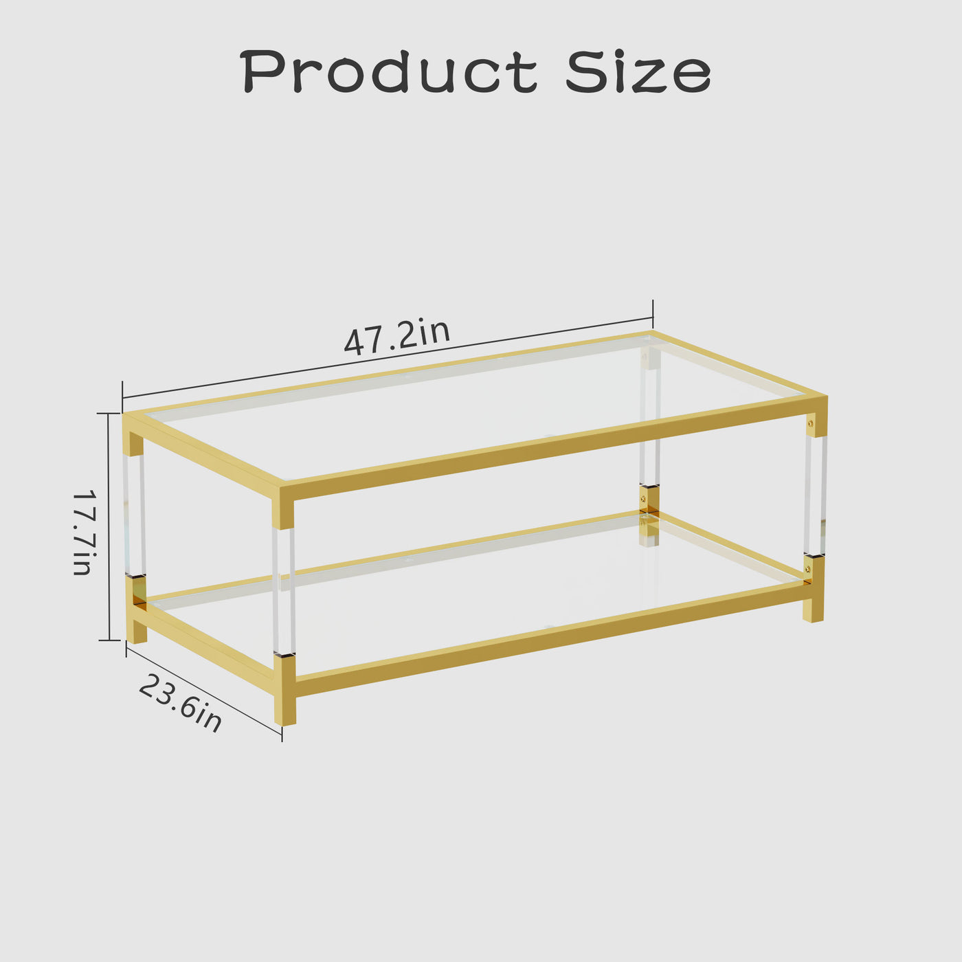 Mira Modern Minimalist Gold & Acrylic Coffee Table