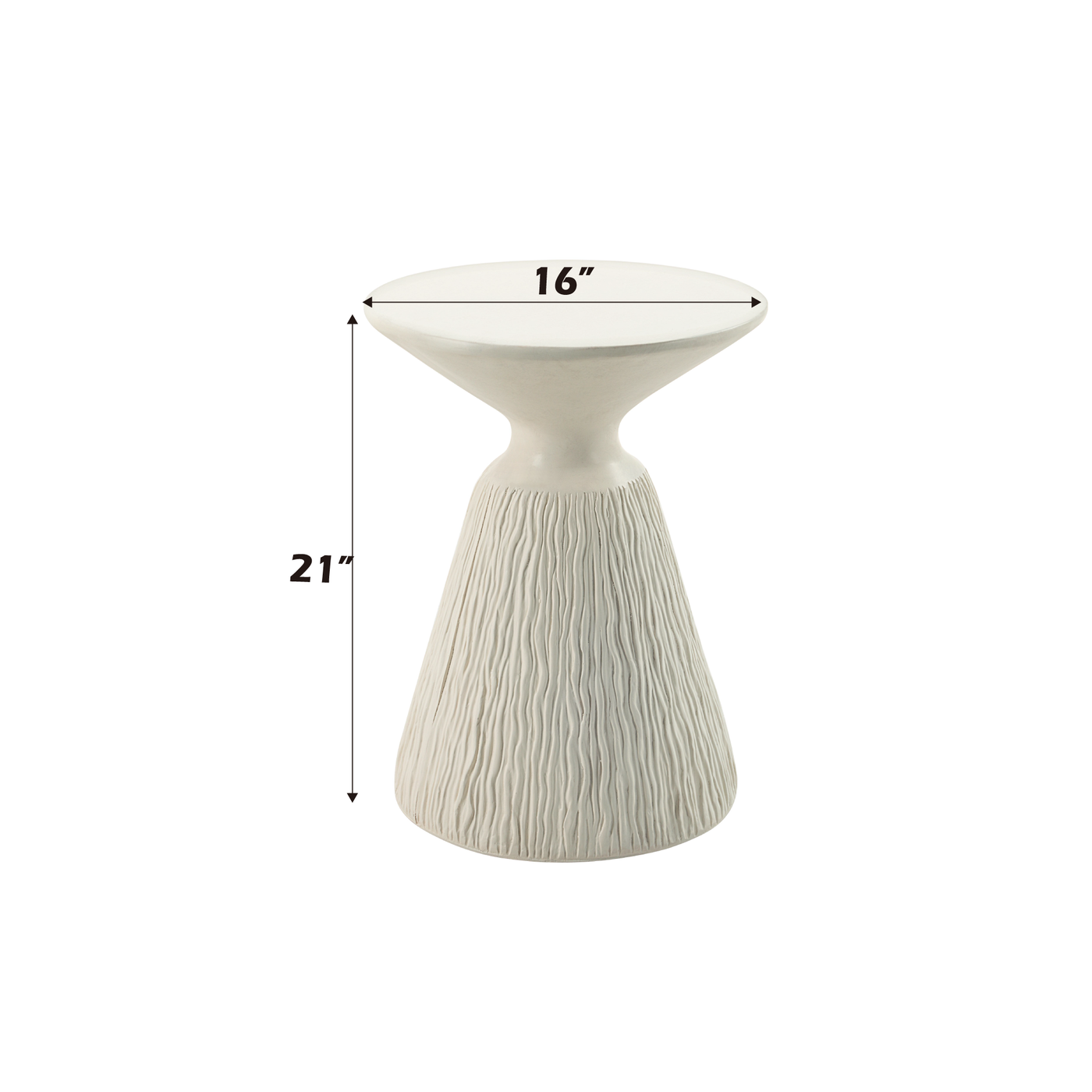 Duane Natural White Finish Fiber Concrete Accent Table