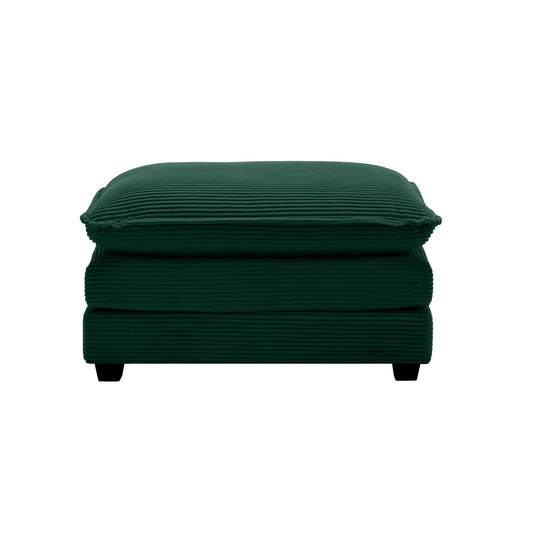 Wrenley Large Corduroy Upholstered Ottoman, Green