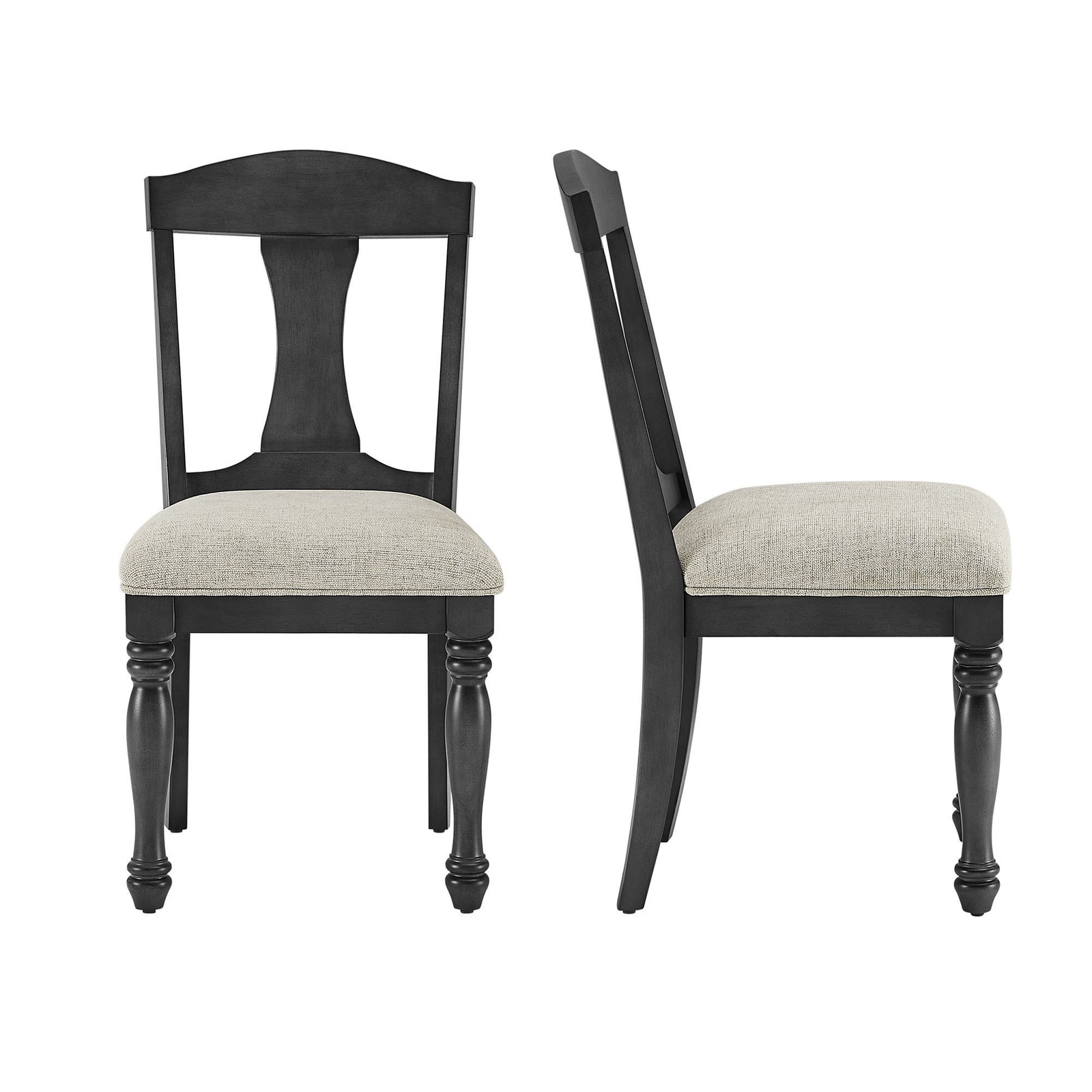 Cedar Mid-Century Modern Wooden Side Chairs (Set of 2) Dark Oak