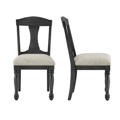 Cedar Mid-Century Modern Wooden Side Chairs (Set of 2) Dark Oak