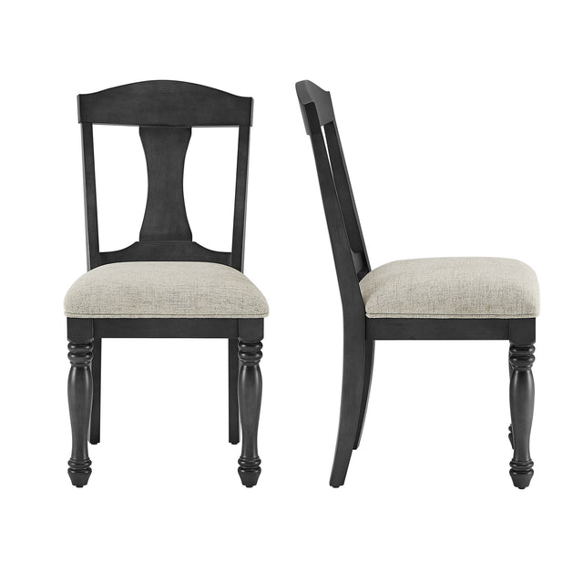 Cedar Mid-Century Modern Wooden Side Chairs (Set of 2) Dark Oak