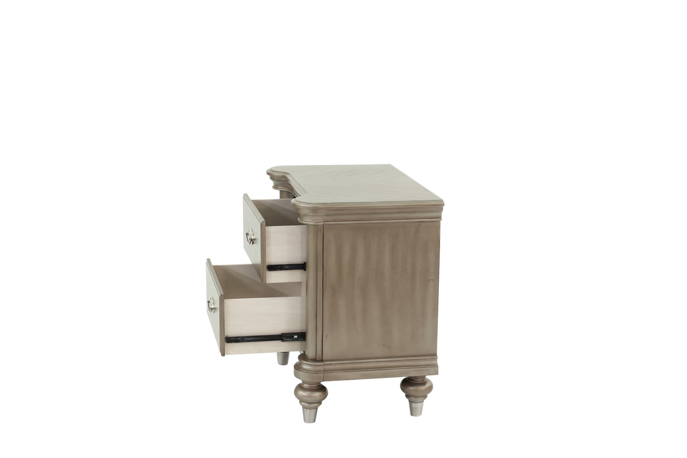 Ava Antique Silver / Champagne Finish Nightstand
