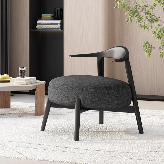 Josephine Mid-Century Modern Accent Chair, Black & Gray