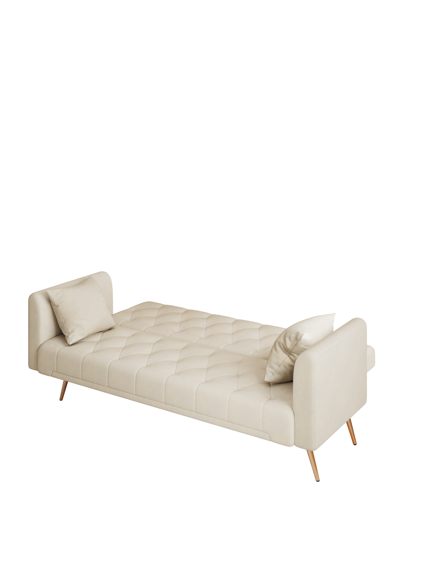 Abigail Mid-Century Modern Velvet Sofa Bed - Beige