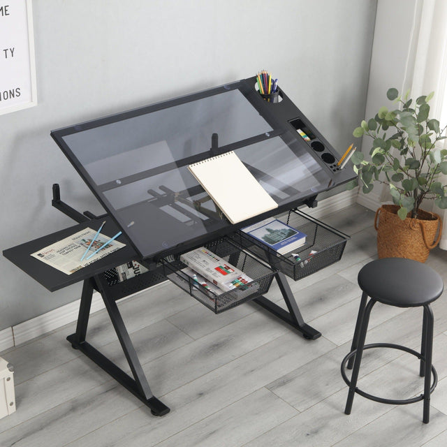 Hayward Furniture Modern Black Drafting Desk