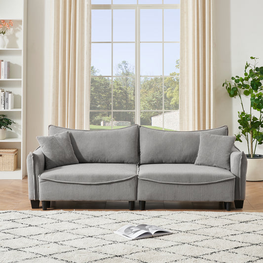 Olivia Modern Corduroy Upholstered Sleeper Sofa - Gray
