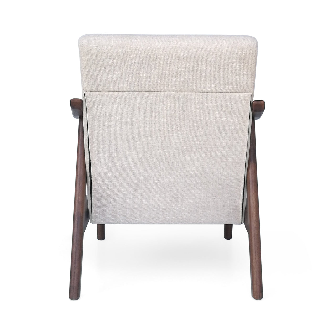 Zephyra Mid-Century Tufted Beige Upholstered Armchair