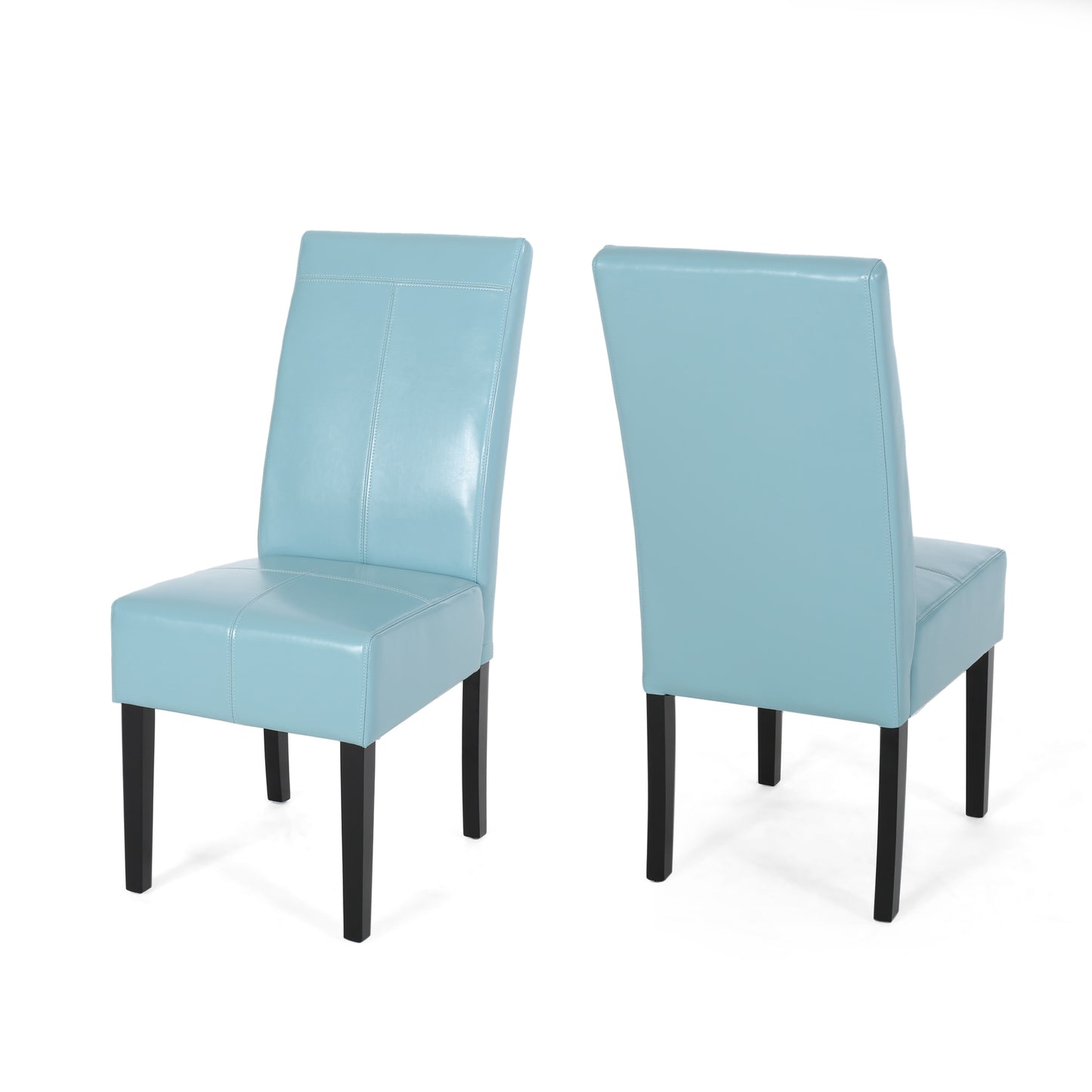 Petricia Modern PU Leather Side Chairs (Set of 2) Teal Blue