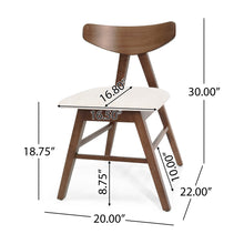 Vida Mid-Century Modern Side Chairs in Walnut with Beige Seat (Set of 2)