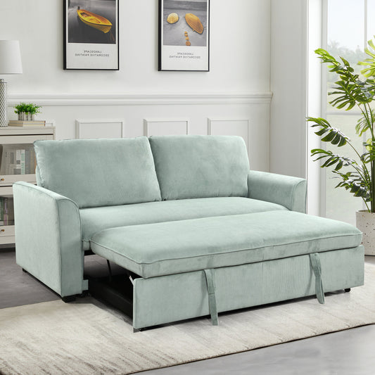 Zenn Modern 78" 3-in-1 Convertible Sleeper Sofa, Green