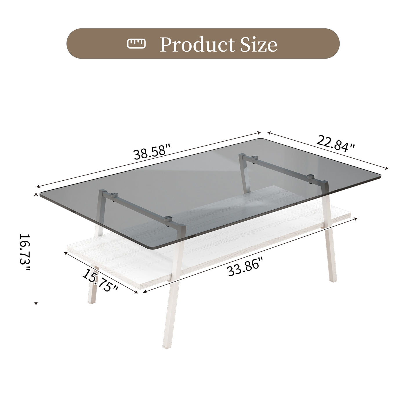 Penn Modern 3-Piece Accent Table Set with Gray Glass