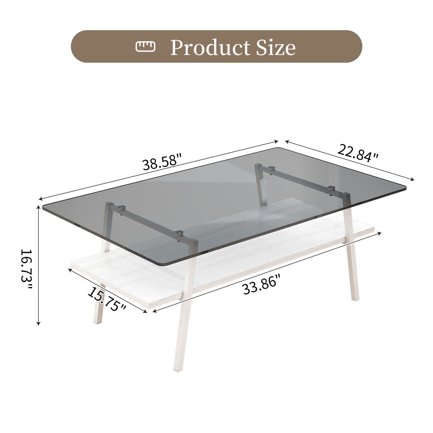 Penn Modern 3-Piece Accent Table Set with Gray Glass