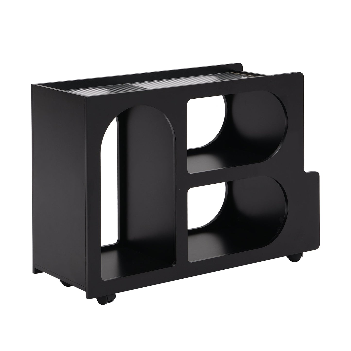 Alondra Contemporary Mobile Side Table, Black