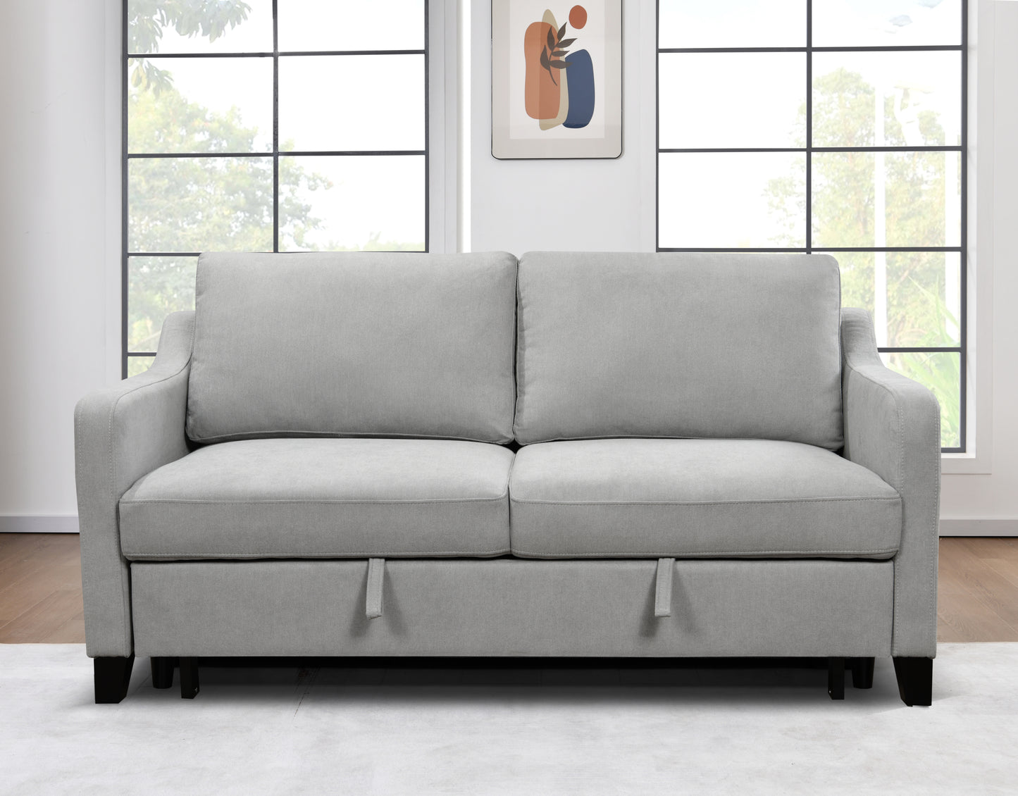 Stella 69" Modern Queen Sleeper Sofa - Light Gray Linen