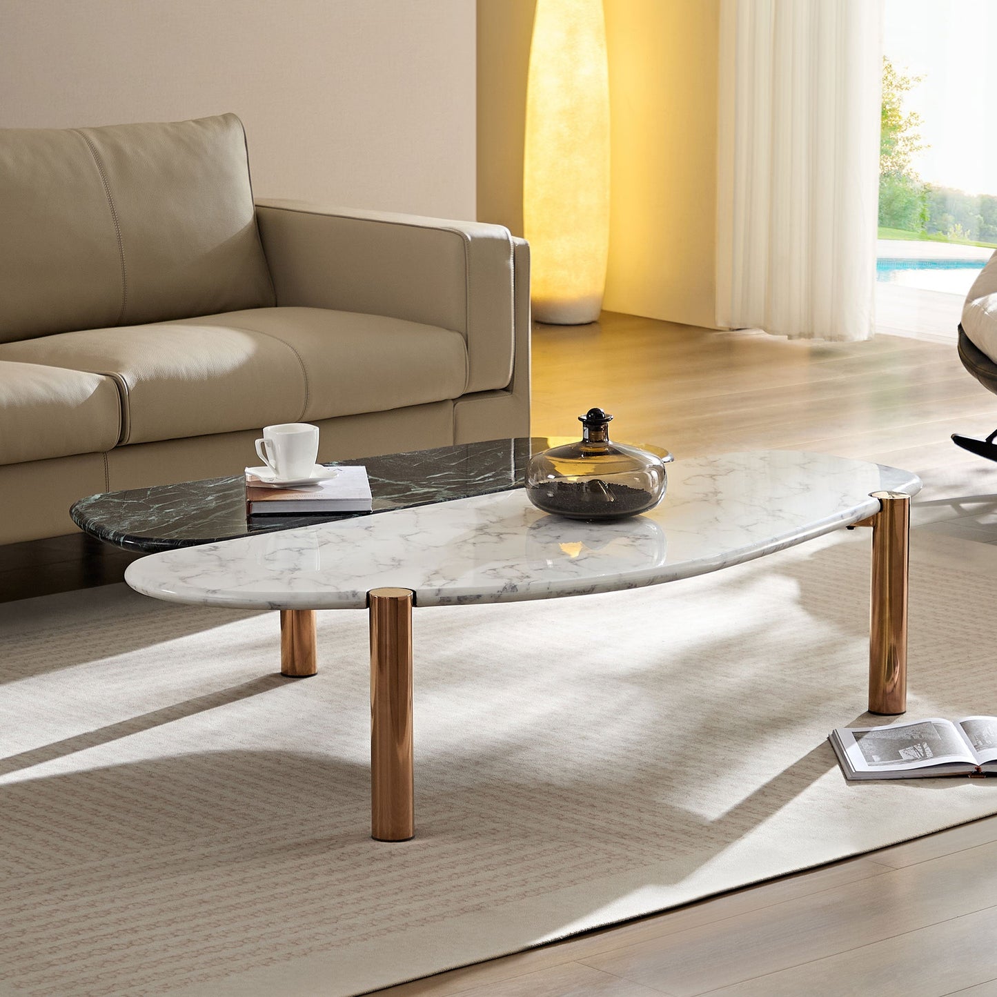 Ysobel Contemporary Faux Marble Coffee Tables