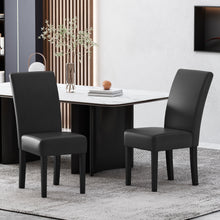 Faron Modern PU Leather Side Chairs (Set of 2) Black