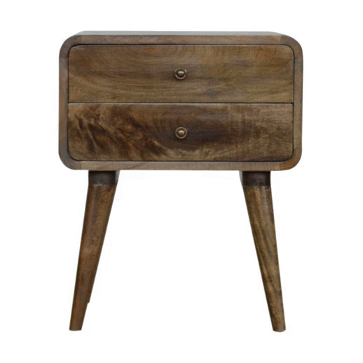 Eleanor Curved Classic Grey Washed Nightstand