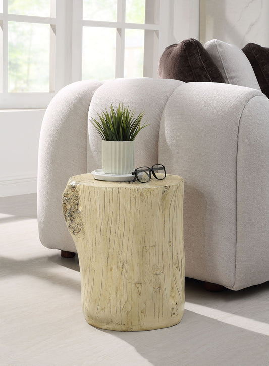 Gene Natural Brown Finish Fiber Concrete Accent Table