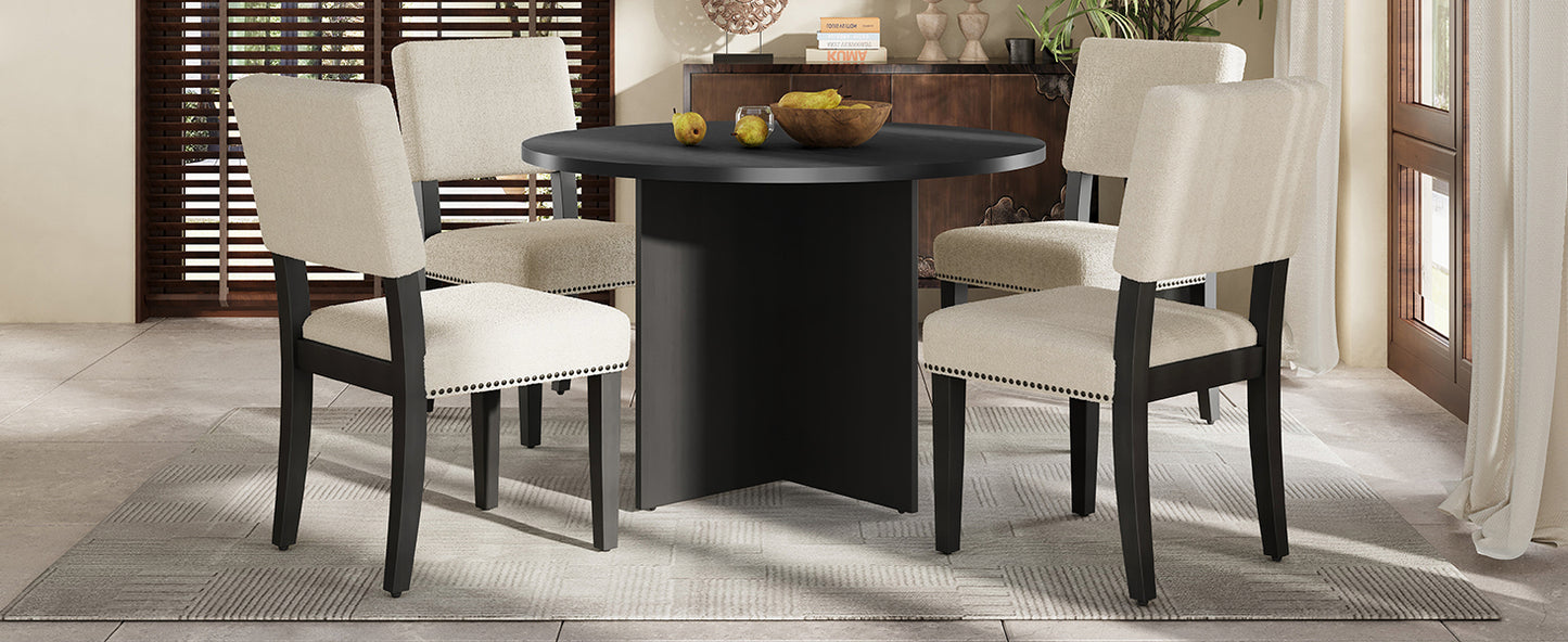 Lexington 5-Piece Modern Dining Set, Black
