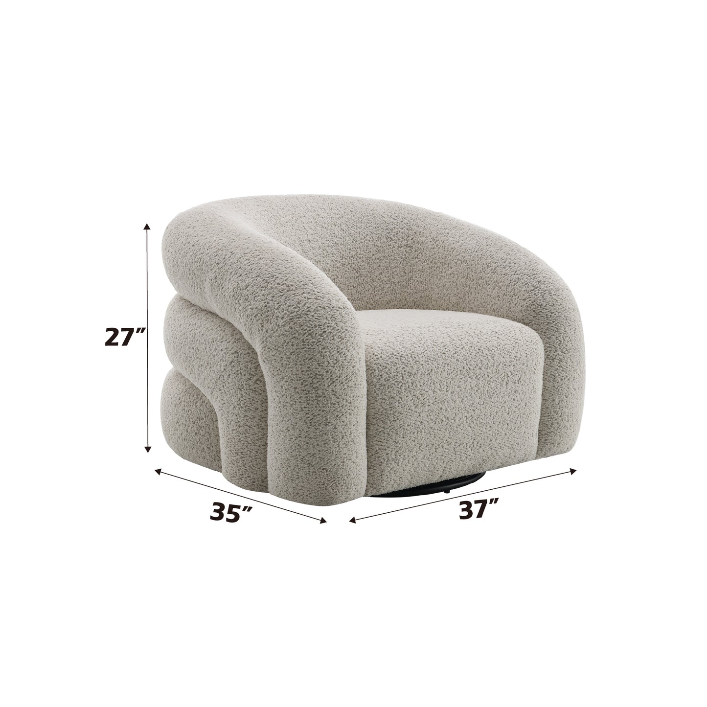 Irma Gray Boucle Chair W/Swivel