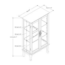 Florence Traditional Curio Cabinet with Cabriole Legs, Walnut