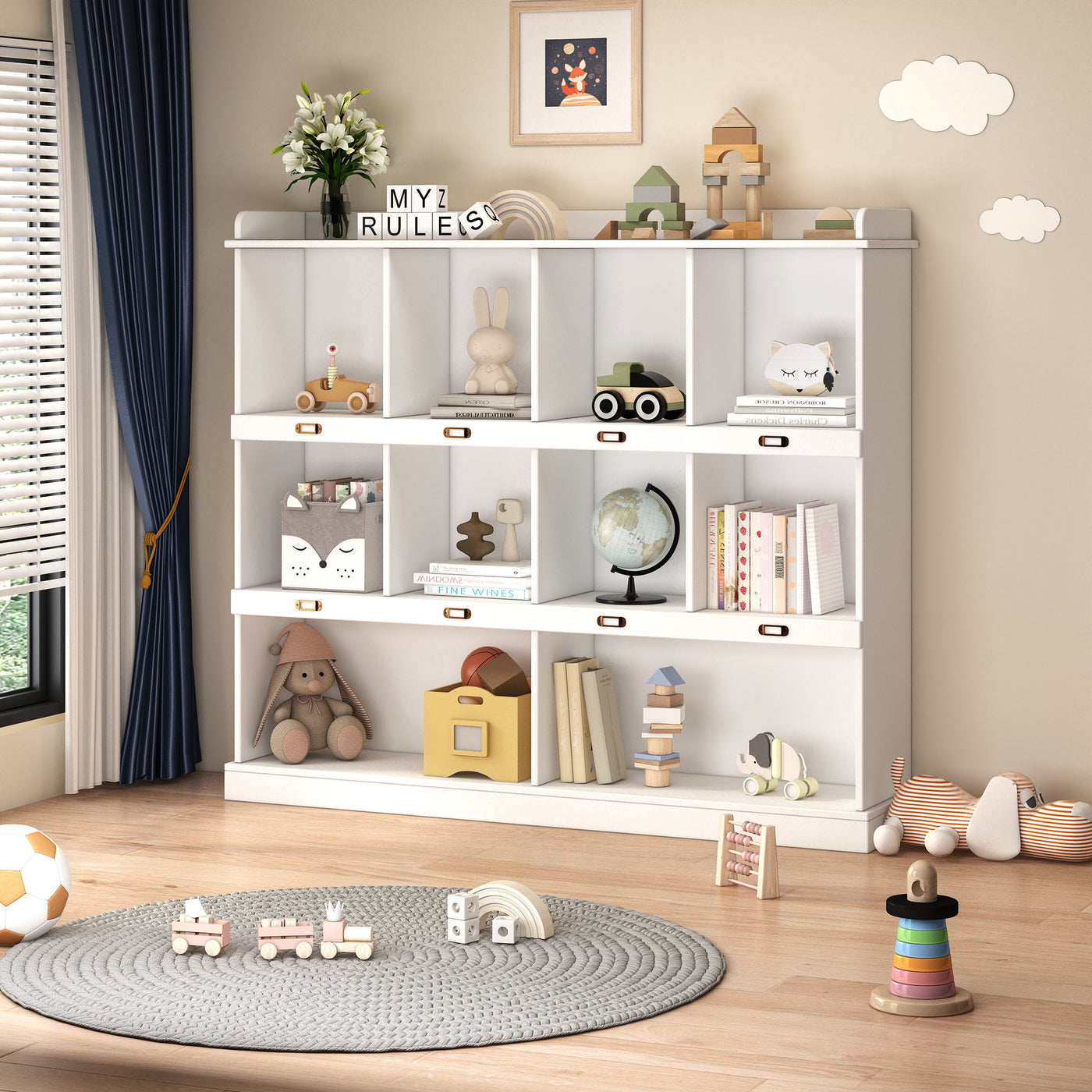 Anderson Wooden 10-shelf Bookcase, White