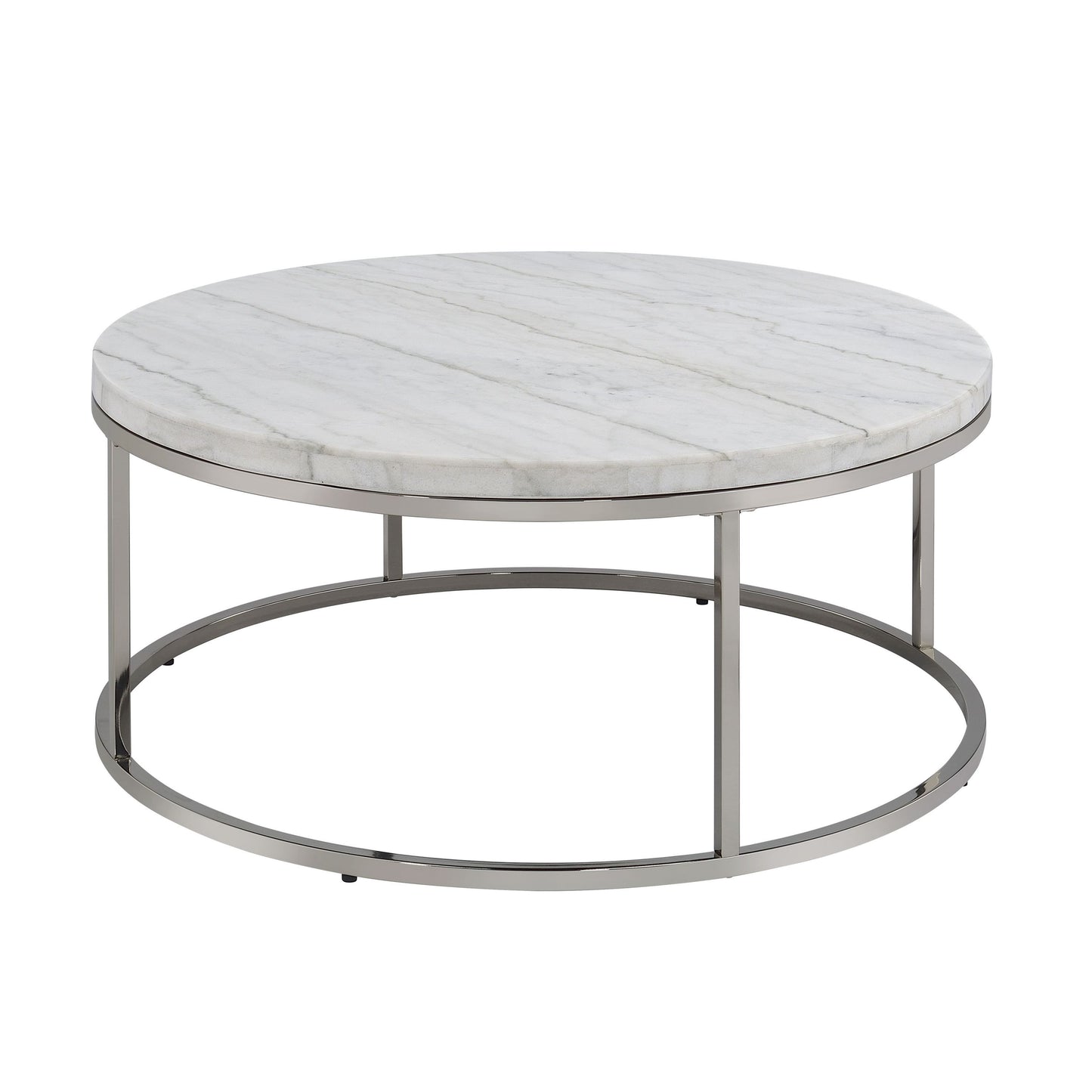 Zaidee Mable Top & Nickel Finish Coffee Table