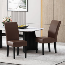 Faron Modern PU Leather Side Chairs (Set of 2) Brown